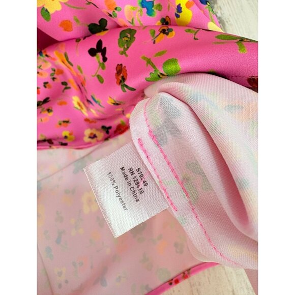 Ann Mashburn Sz S Isla Maxi Dress Pink Floral Charmeuse EUC - Picture 9 of 16